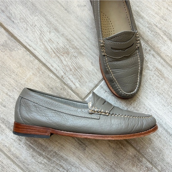G.H. Bass Whitney Easy Weejuns Penny Loafers Gray Nappa Leather Size 7.5M - Picture 4 of 12